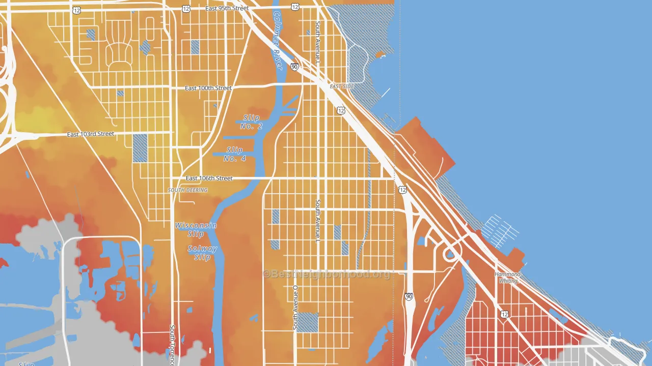 Transit Grade map of East Side, Chicago, IL