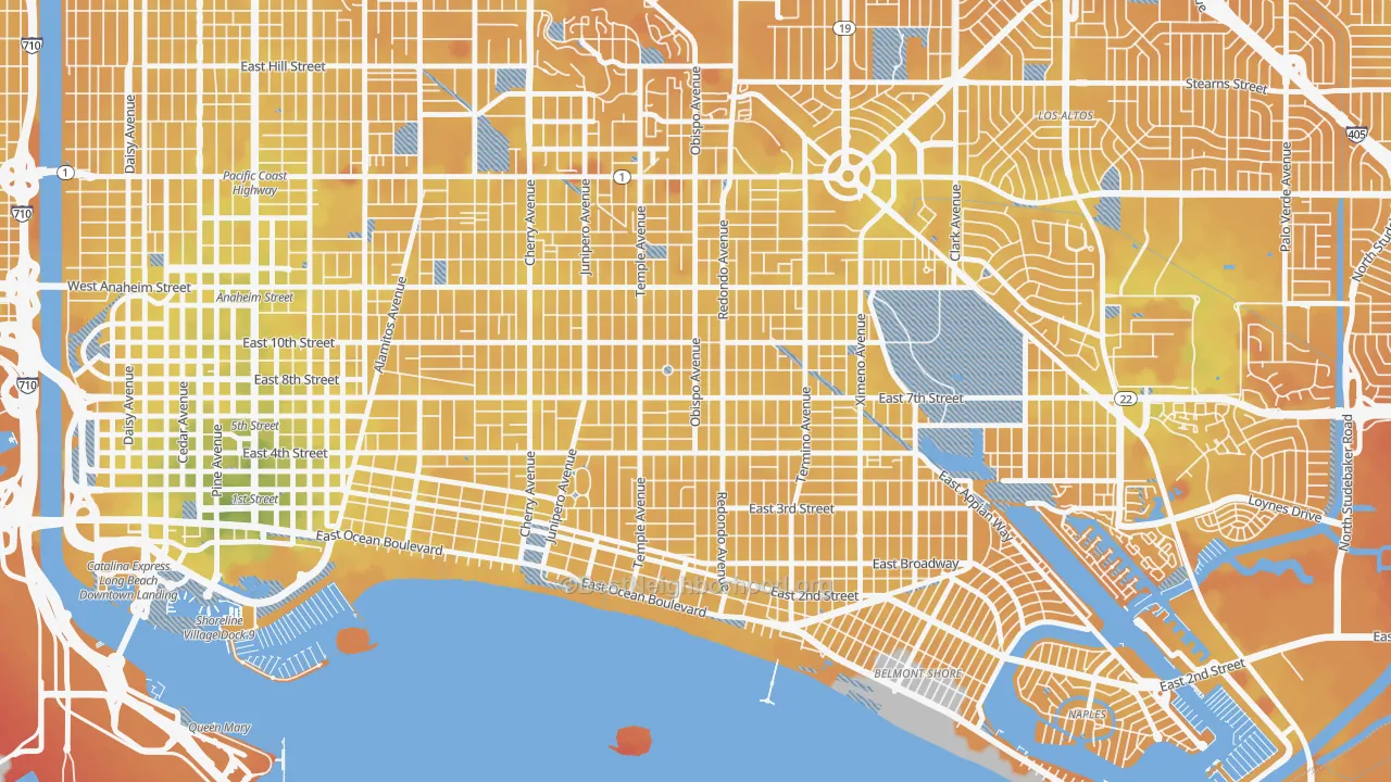 Transit Grade map of East Side, Long Beach, CA