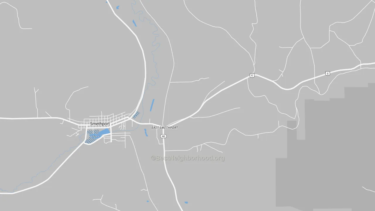 Transit Grade map of East Smethport, PA