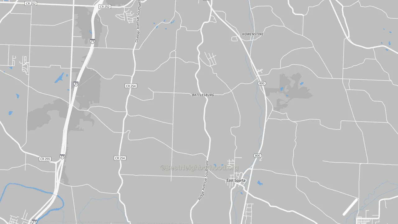 Transit Grade map of East Sparta, OH
