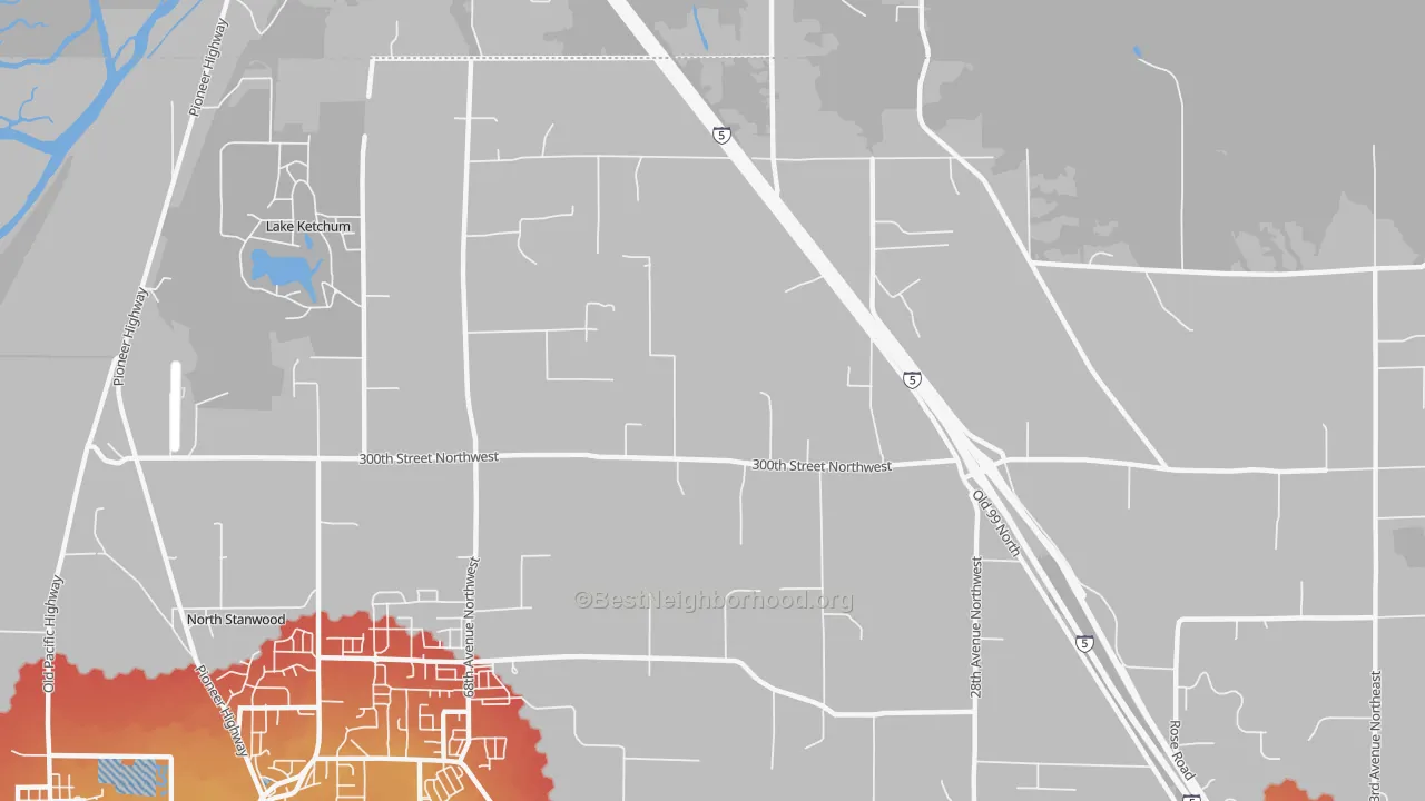 Transit Grade map of East Stanwood, WA
