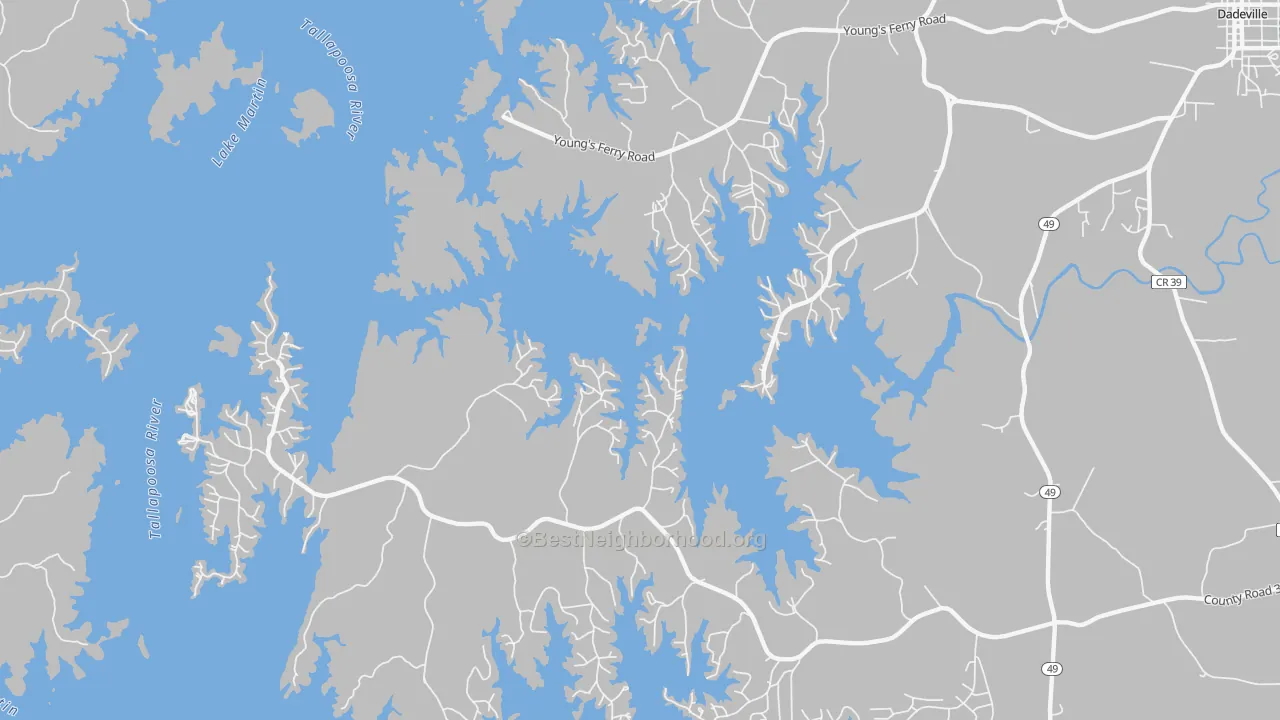 Transit Grade map of East Tallassee, AL