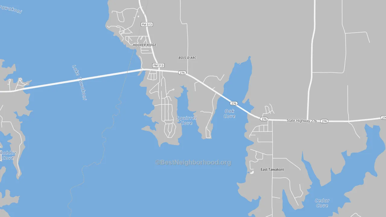 Transit Grade map of East Tawakoni, TX