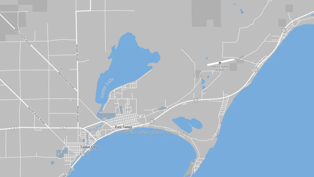 Transit Grade map of East Tawas, MI