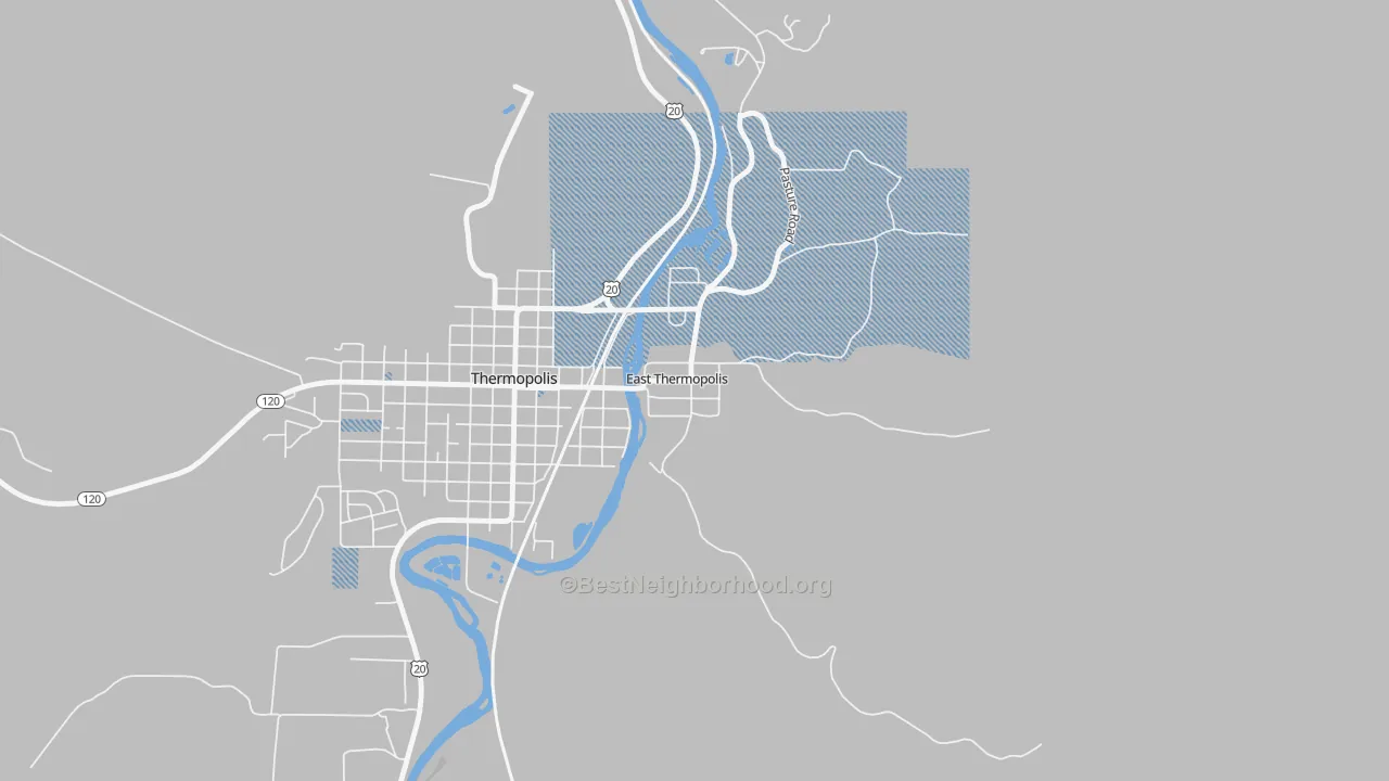 Transit Grade map of East Thermopolis, WY