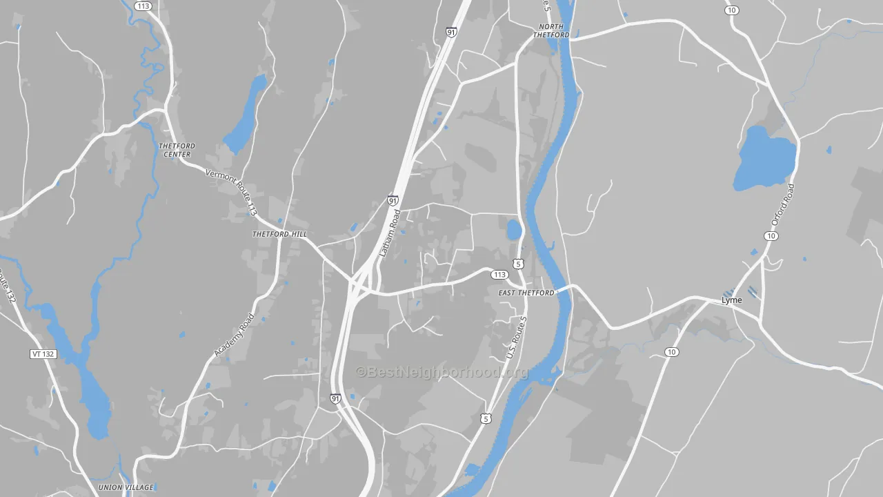 Transit Grade map of East Thetford, VT