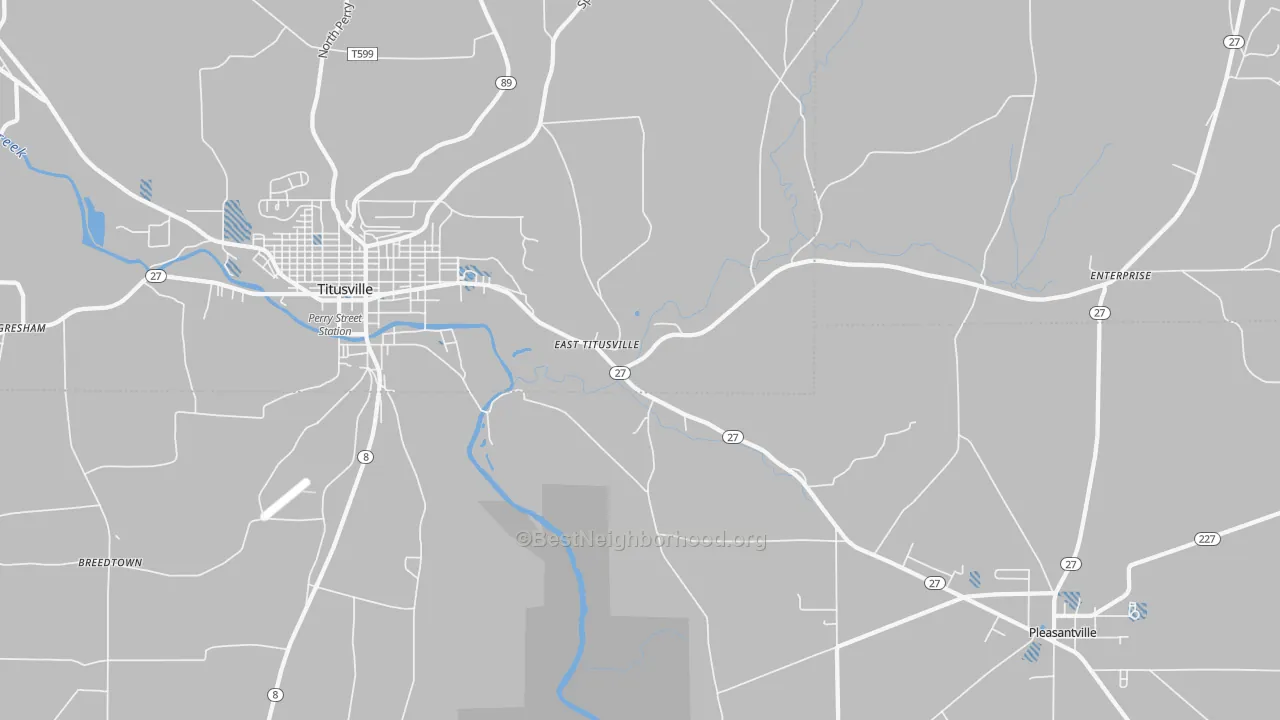 Transit Grade map of East Titusville, PA