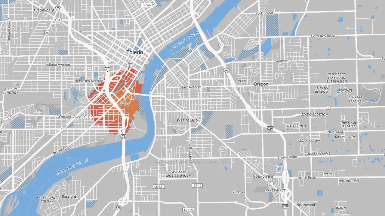 Transit Grade map of East Toledo, Toledo, OH