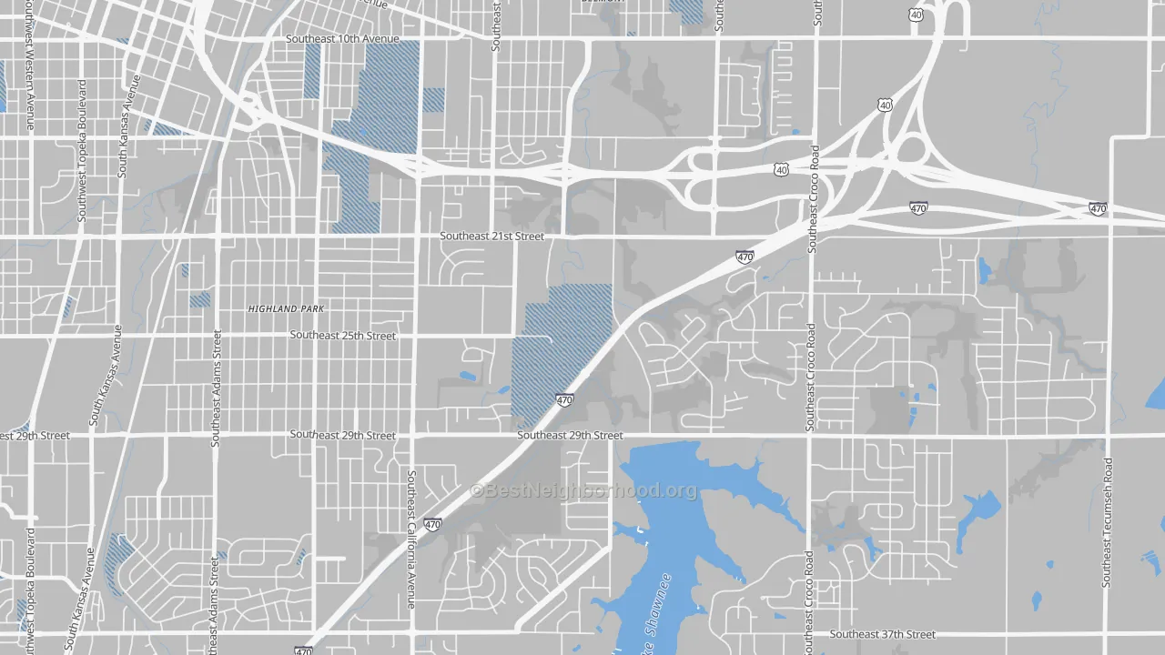 Transit Grade map of East Topeka, Topeka, KS