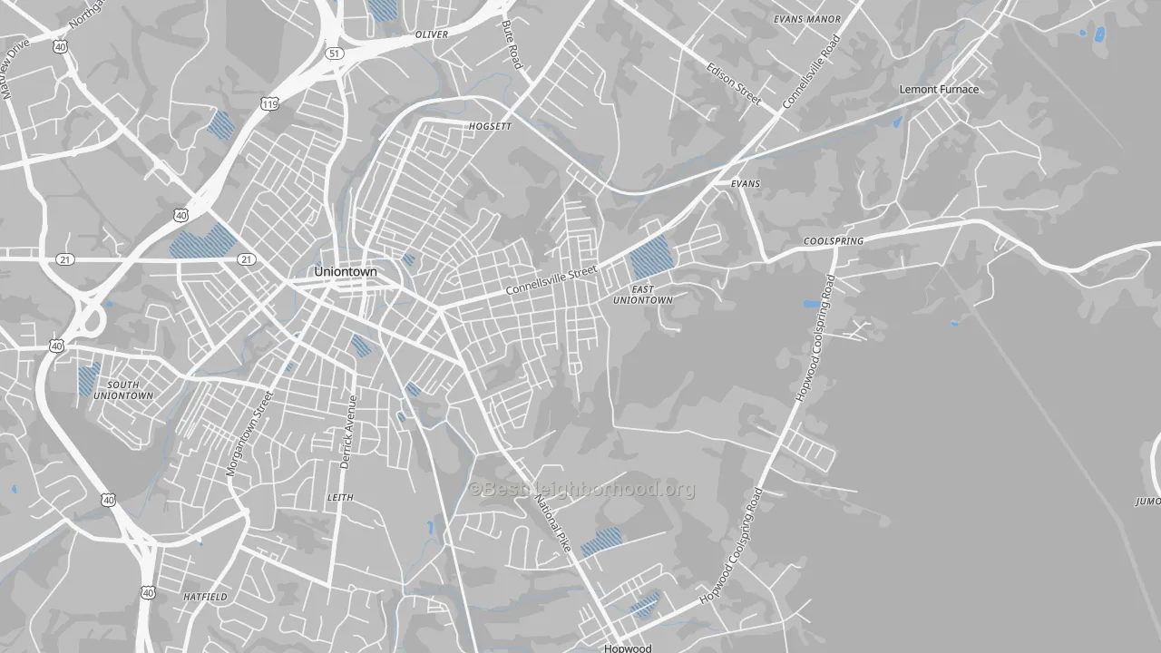 Transit Grade map of East Uniontown, PA