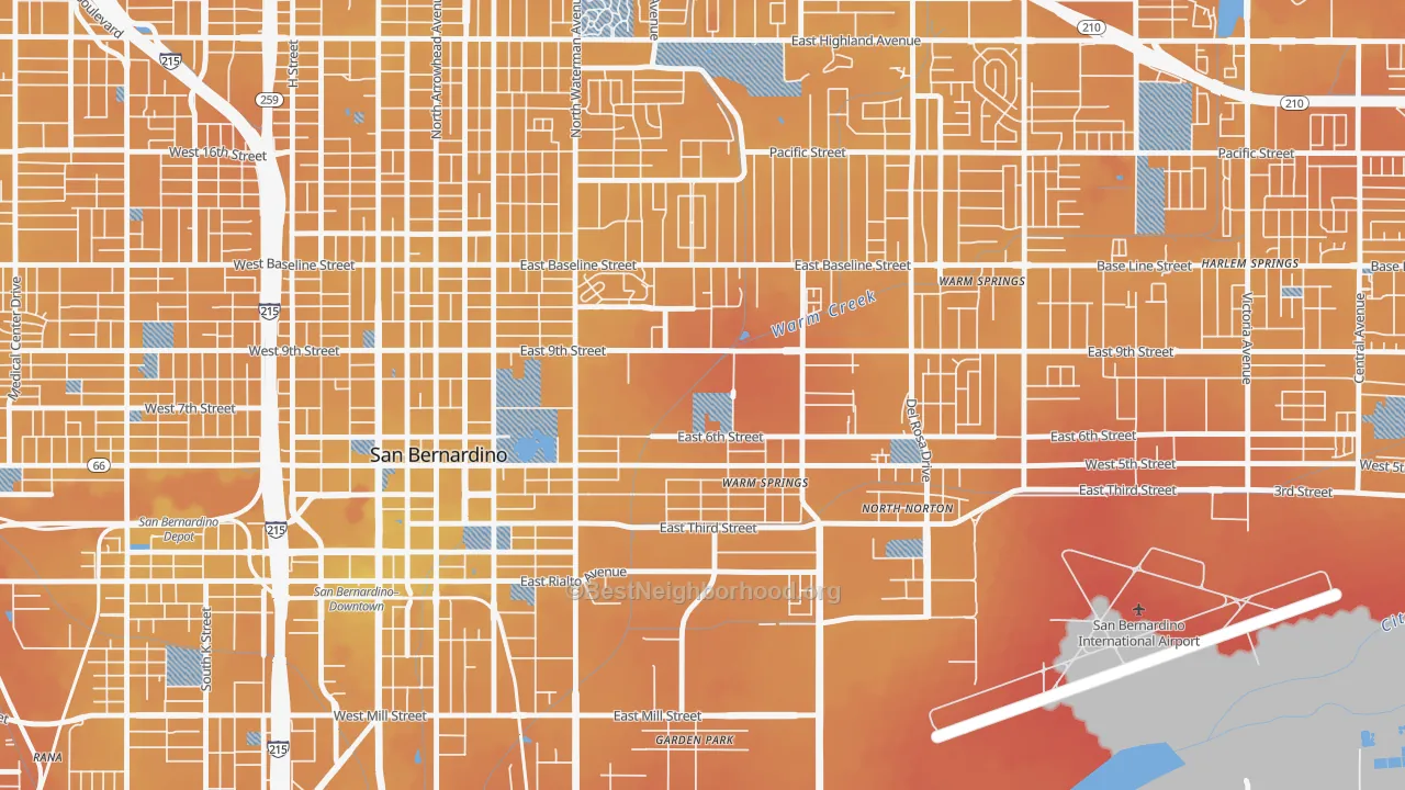 Transit Grade map of East Valley, San Bernardino, CA