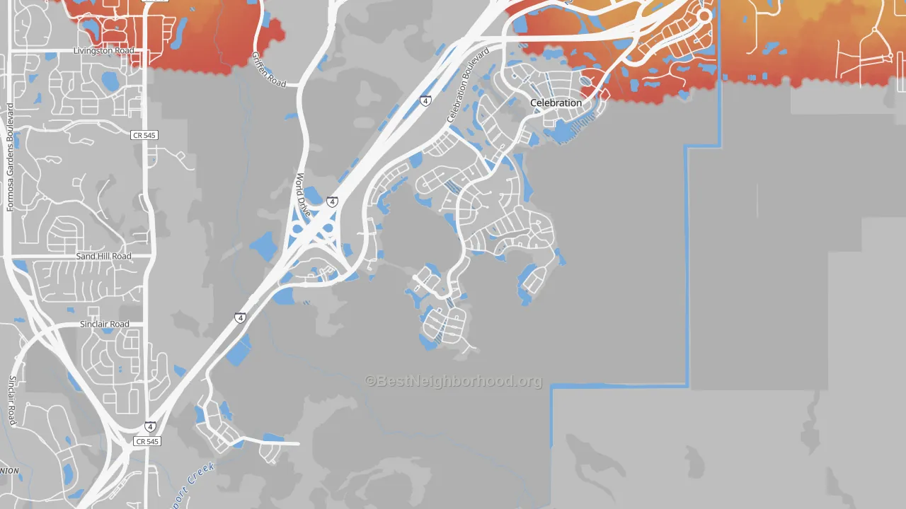 Transit Grade map of East Village, Celebration, FL