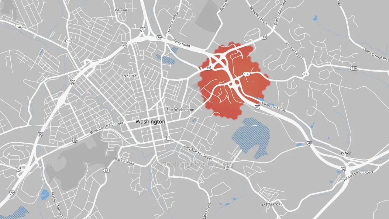 Transit Grade map of East Washington, PA