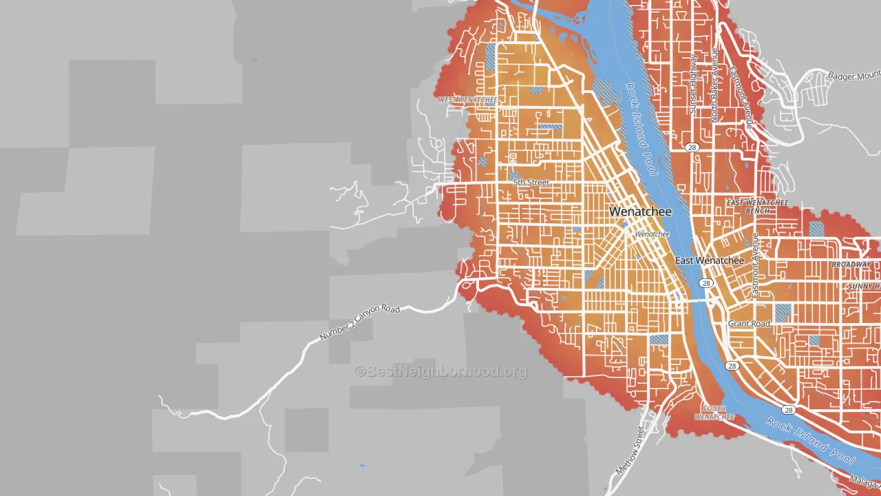 Transit Grade map of East Wenatchee Bench, WA