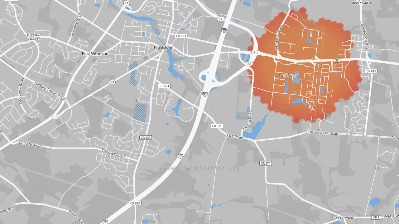 Transit Grade map of East Windsor, NJ