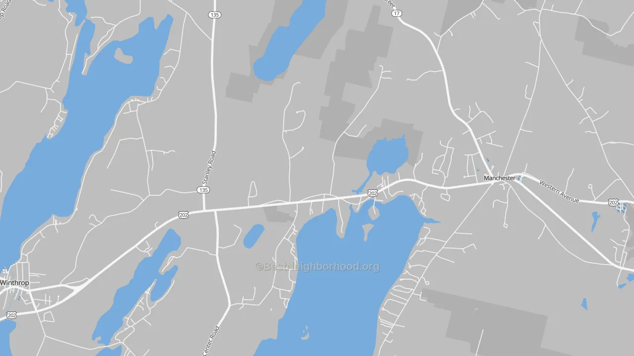 Transit Grade map of East Winthrop, ME