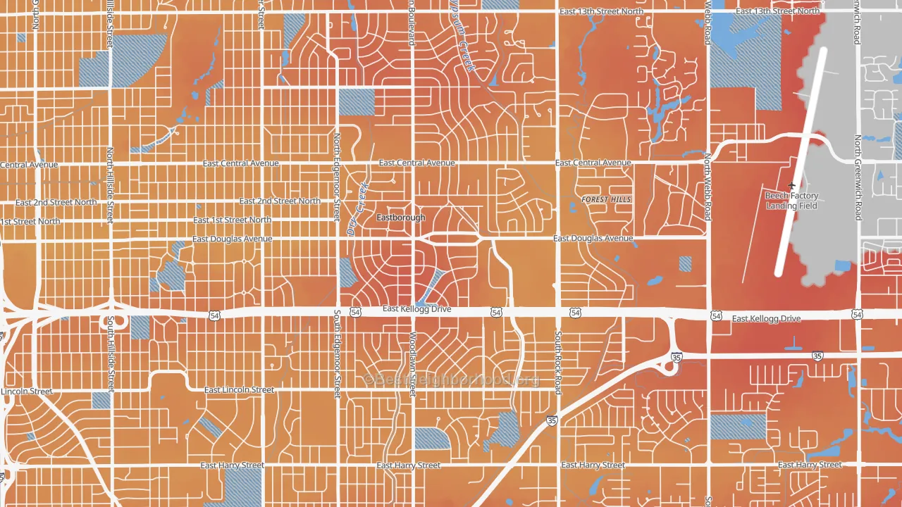Transit Grade map of Eastborough, KS