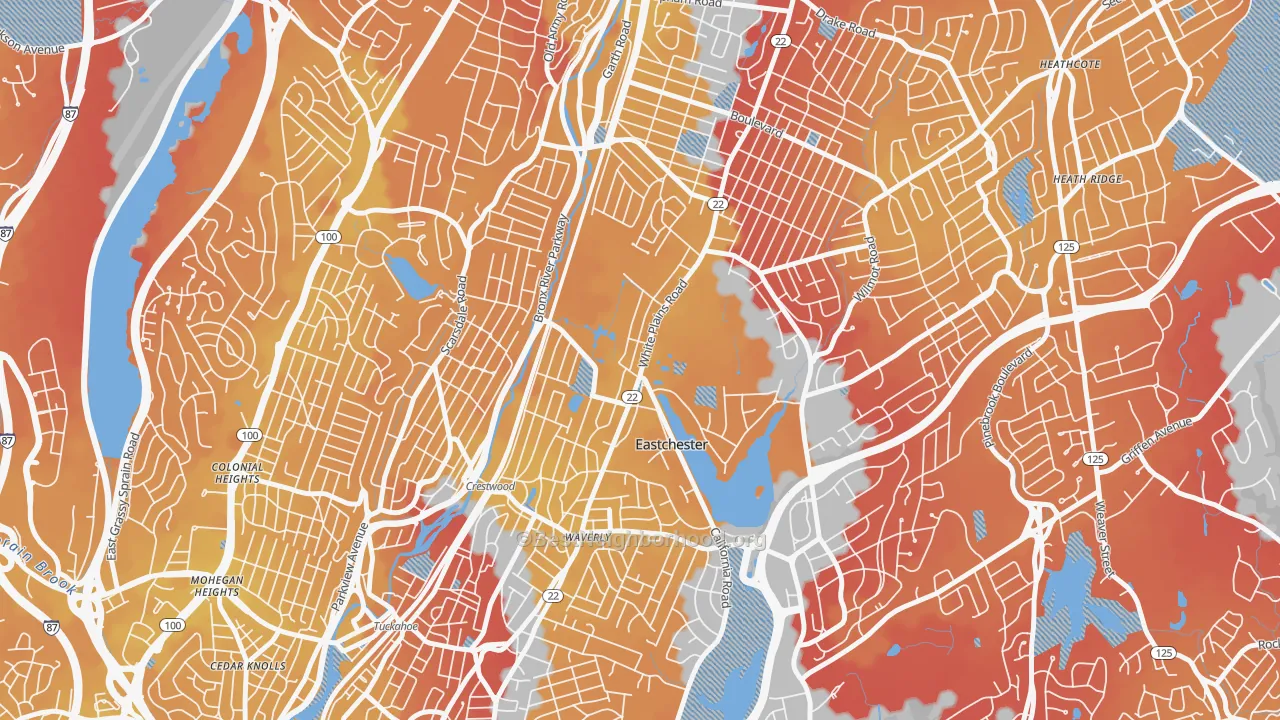 Transit Grade map of Eastchester, NY