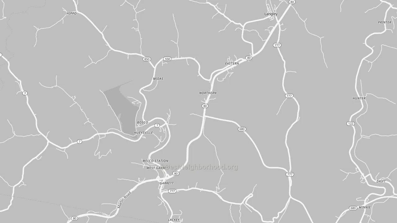 Transit Grade map of Eastern, KY
