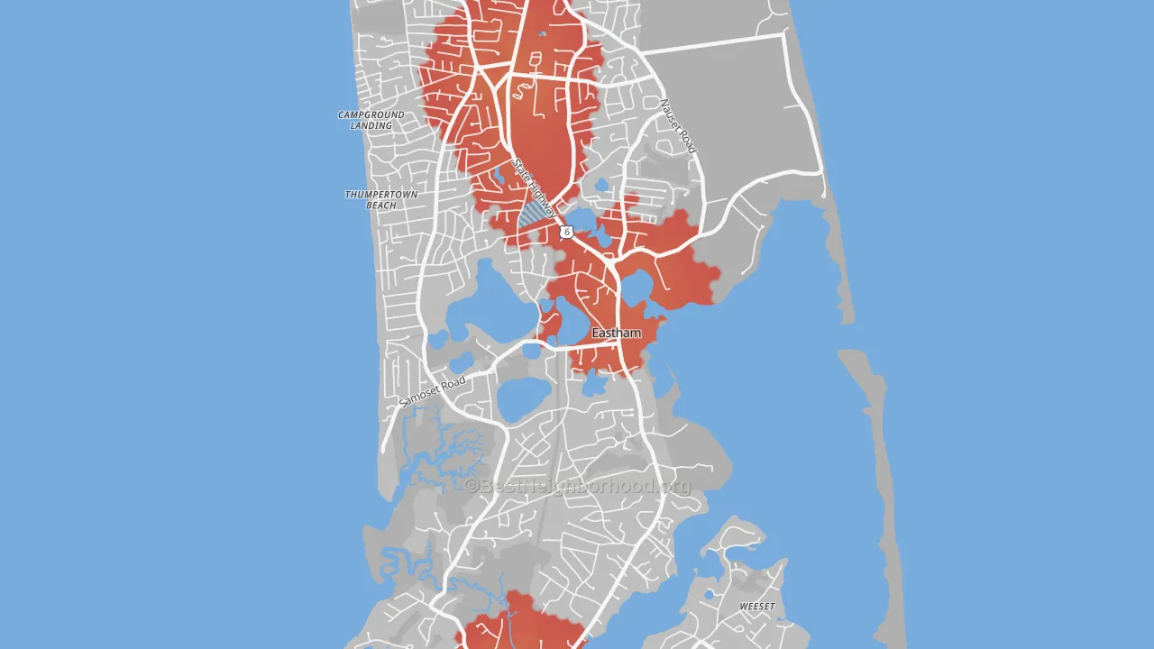 Transit Grade map of Eastham, MA