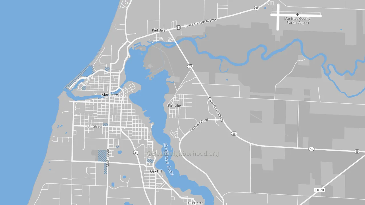 Transit Grade map of Eastlake, MI