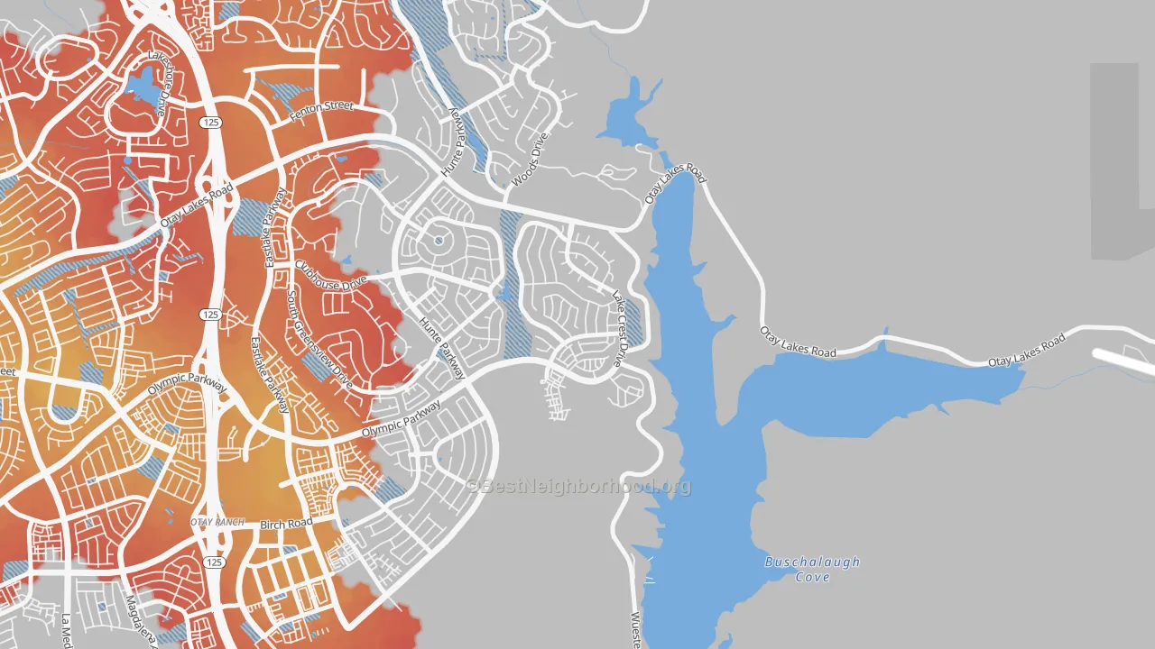 Transit Grade map of Eastlake Vistas, Chula Vista, CA