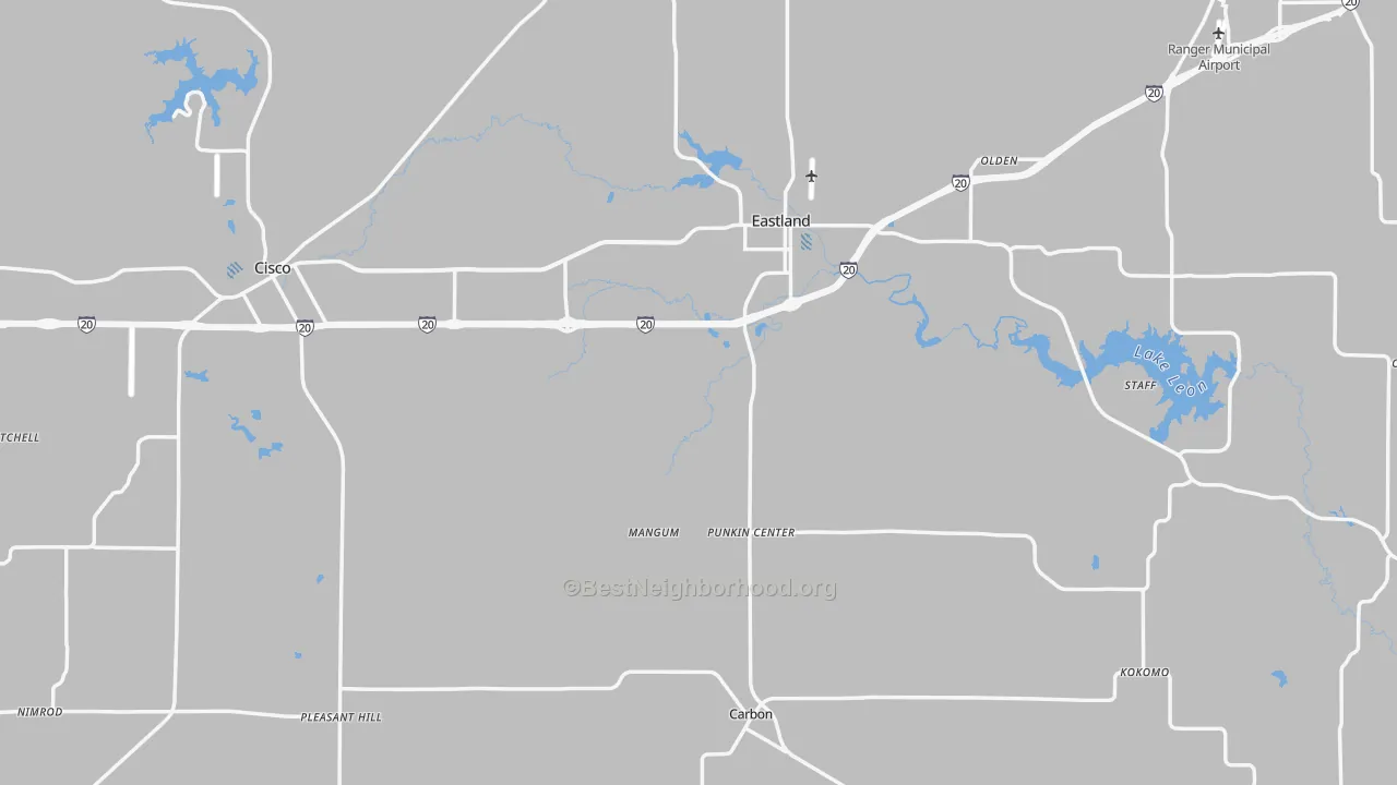 Transit Grade map of Eastland County, TX