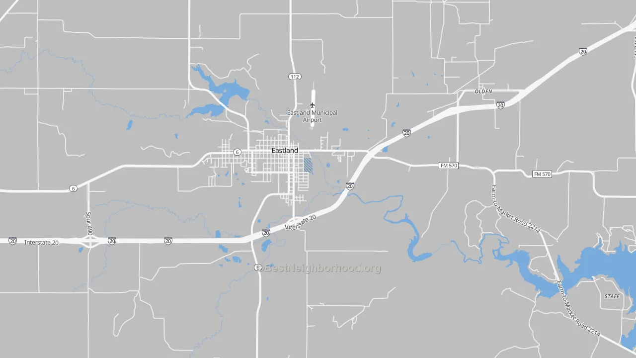 Transit Grade map of Eastland, TX
