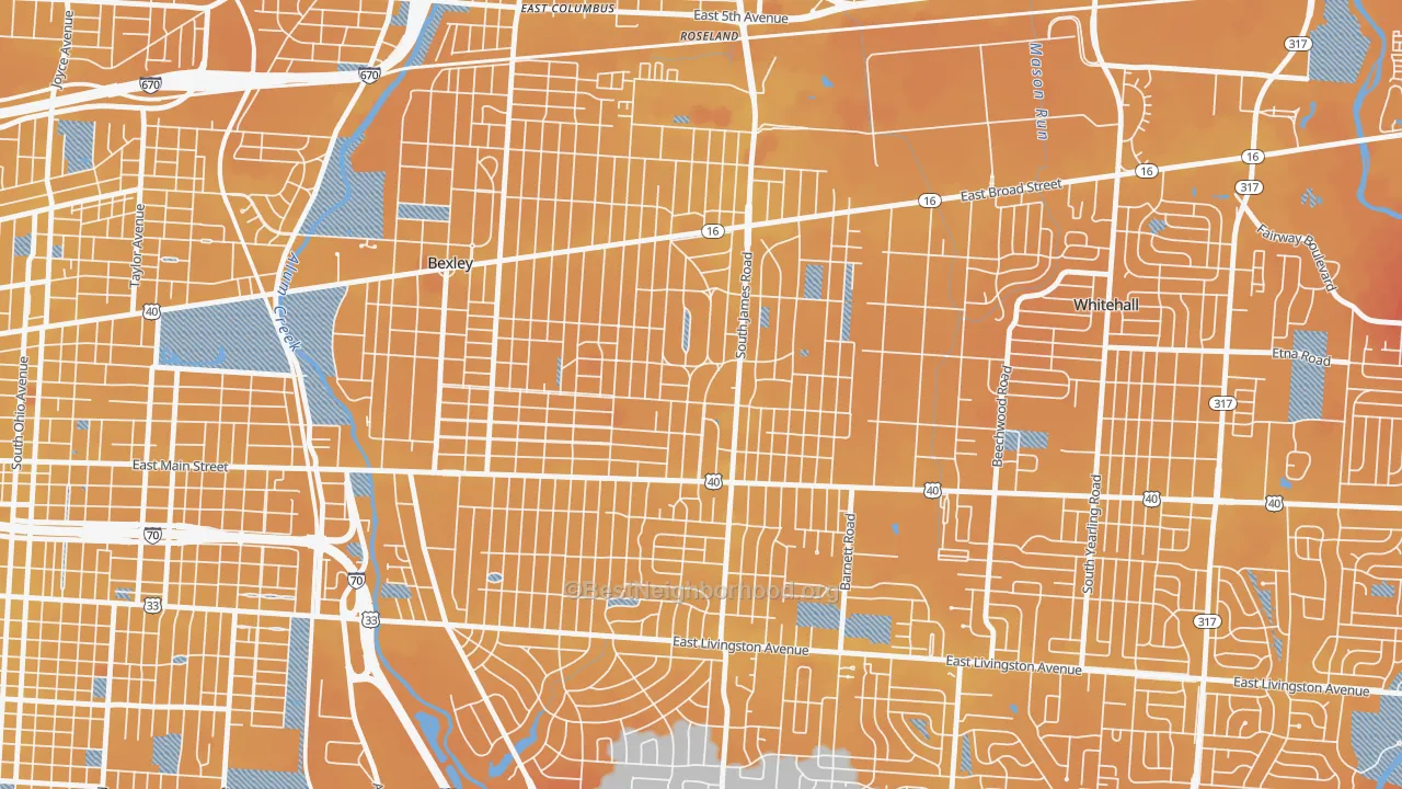 Transit Grade map of Eastmoor, Columbus, OH