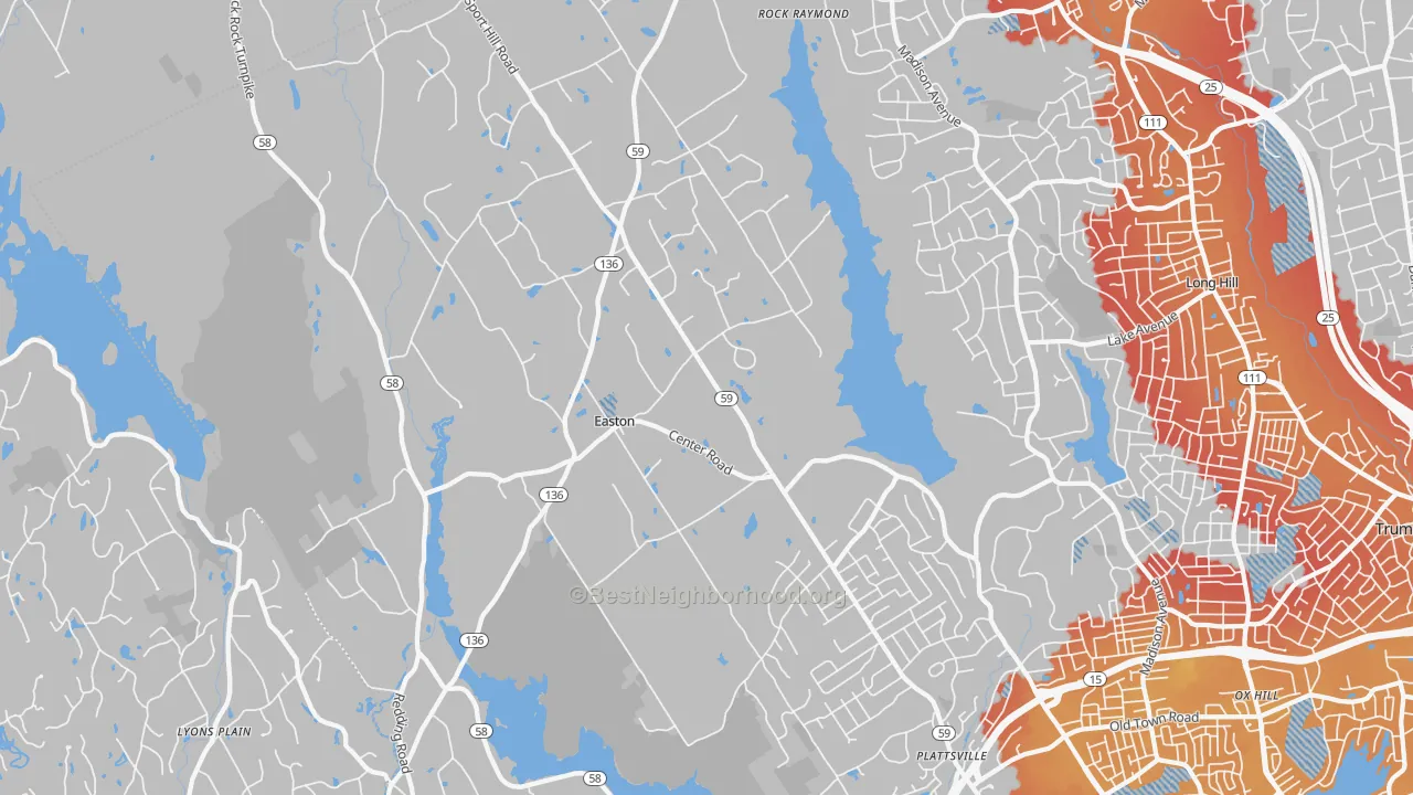 Transit Grade map of Easton, CT