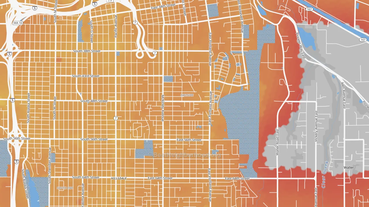 Transit Grade map of Eastside Enact, Tacoma, WA