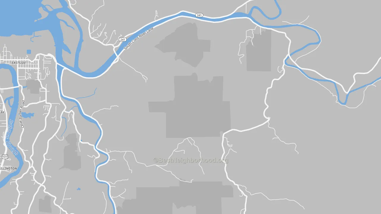 Transit Grade map of Eastside, OR