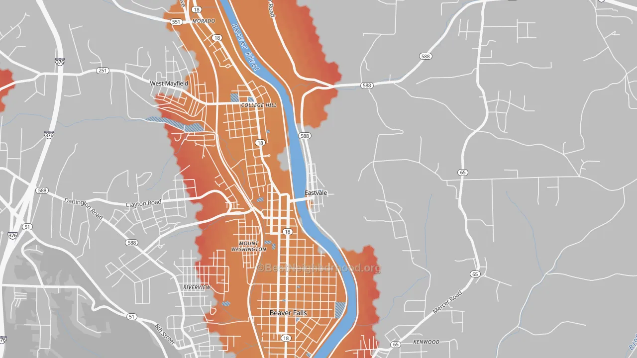 Transit Grade map of Eastvale, PA