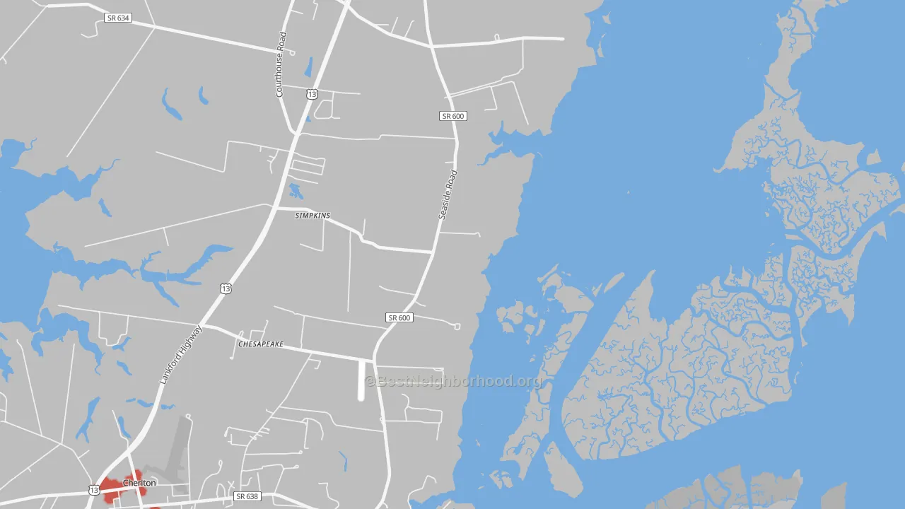Transit Grade map of Eastville Station, VA