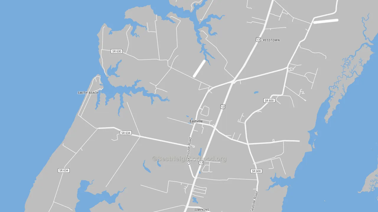 Transit Grade map of Eastville, VA