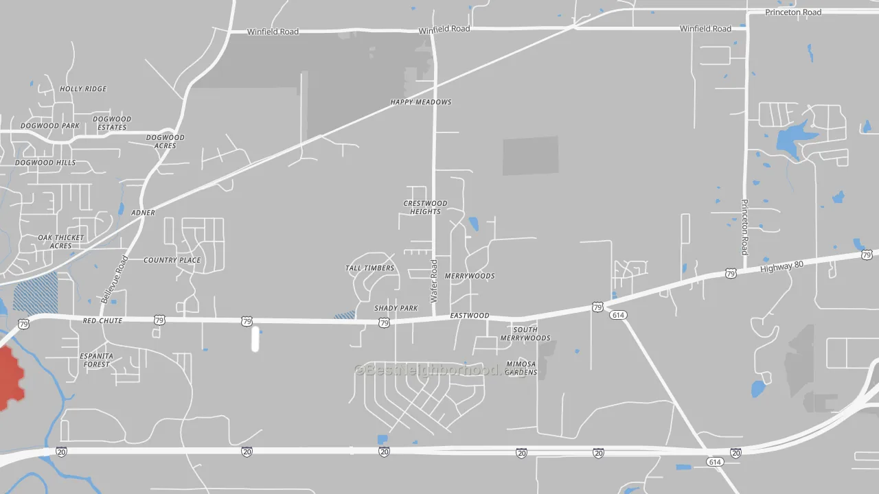 Transit Grade map of Eastwood, LA