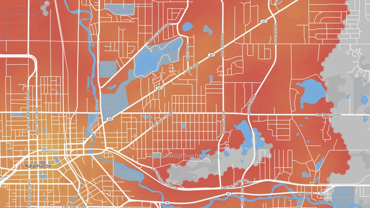 Transit Grade map of Eastwood, MI