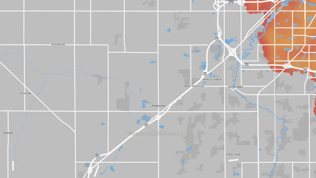 Transit Grade map of Eaton County, MI
