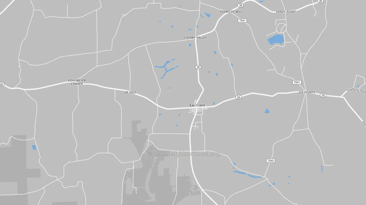 Transit Grade map of Eau Claire, PA