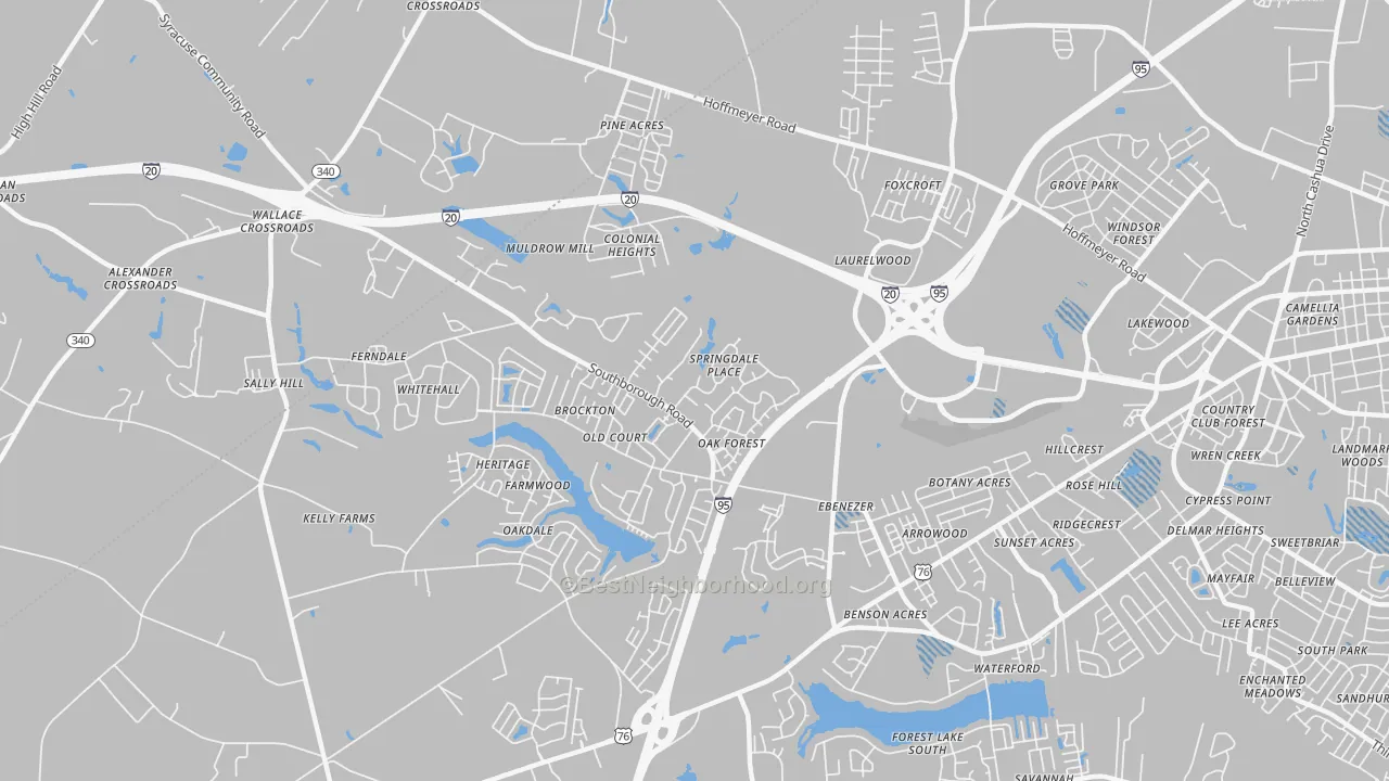 Transit Grade map of Ebenezer, SC