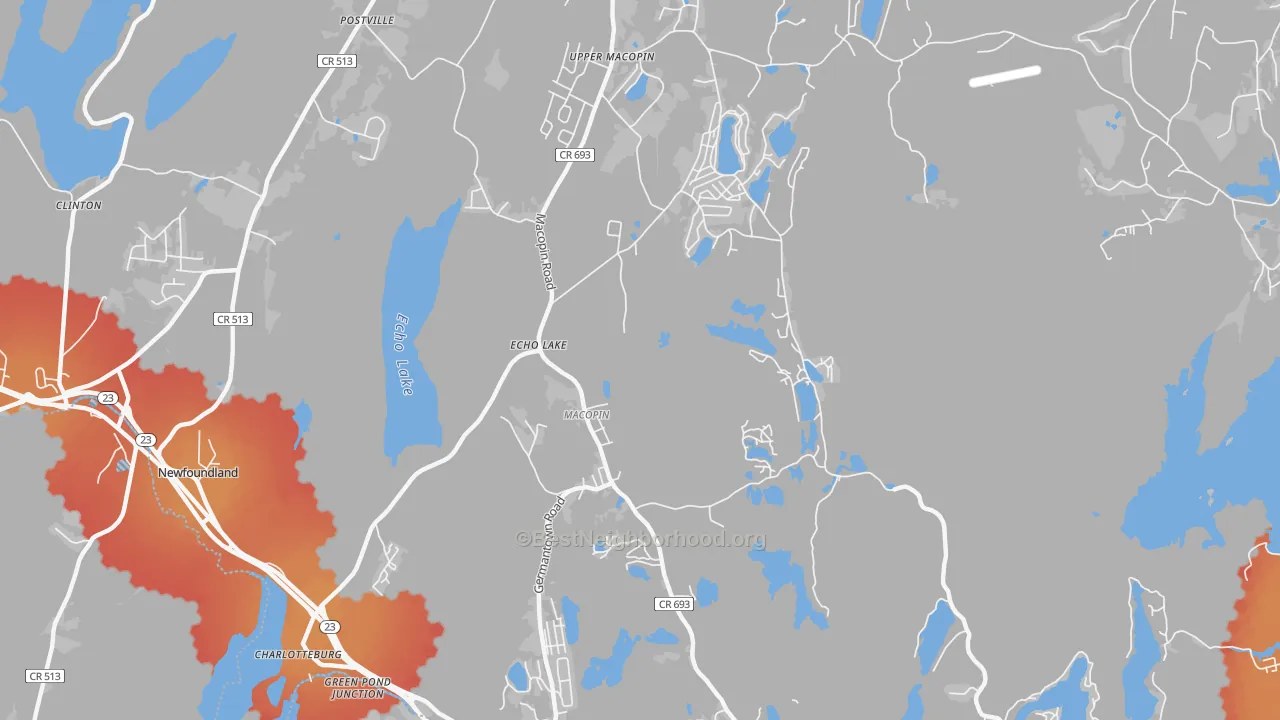 Transit Grade map of Echo Lake, NJ