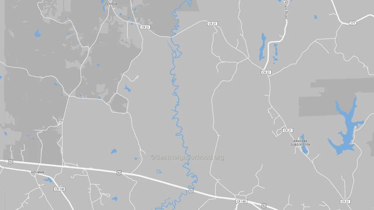 Transit Grade map of Echola, AL