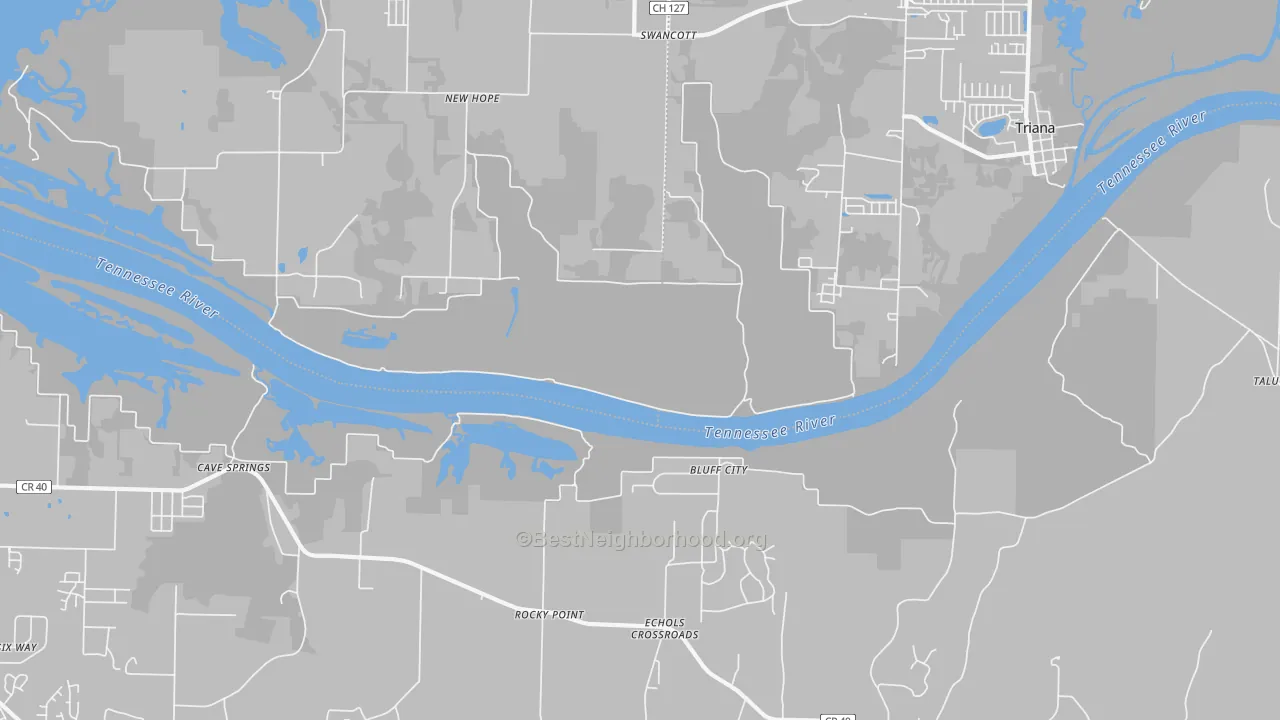 Transit Grade map of Echols Crossroads, AL