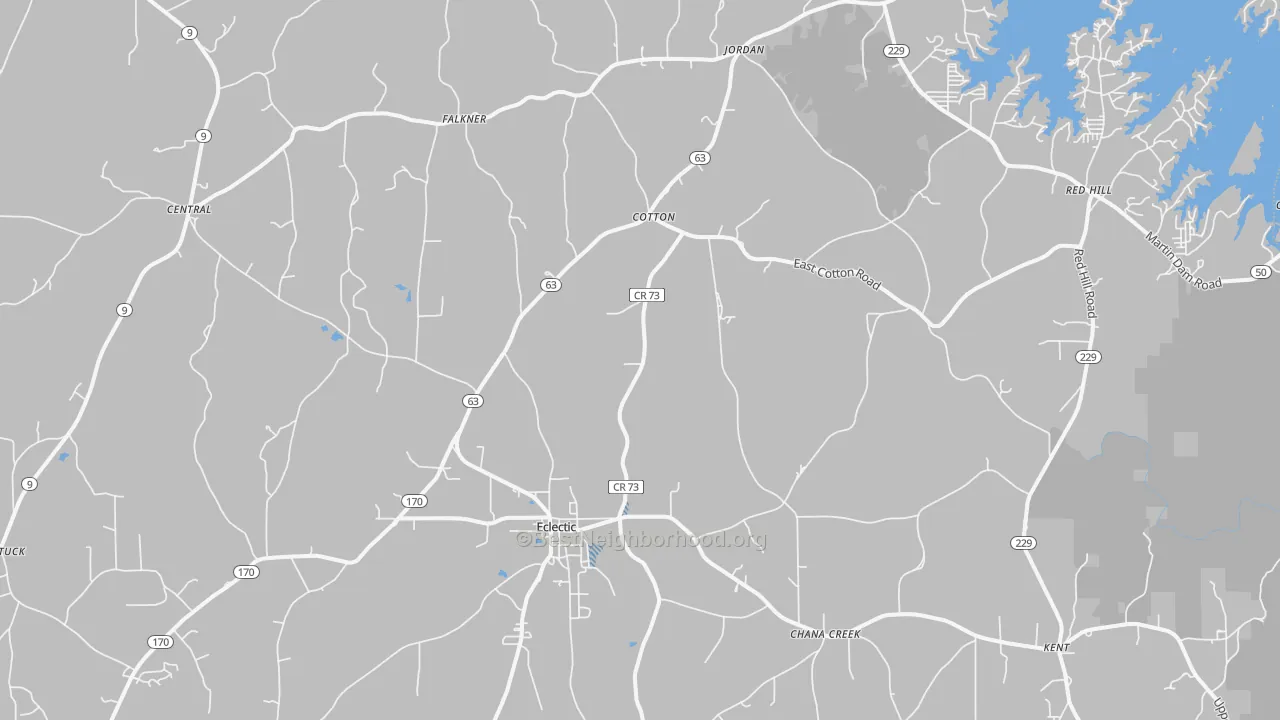 Transit Grade map of Eclectic, AL