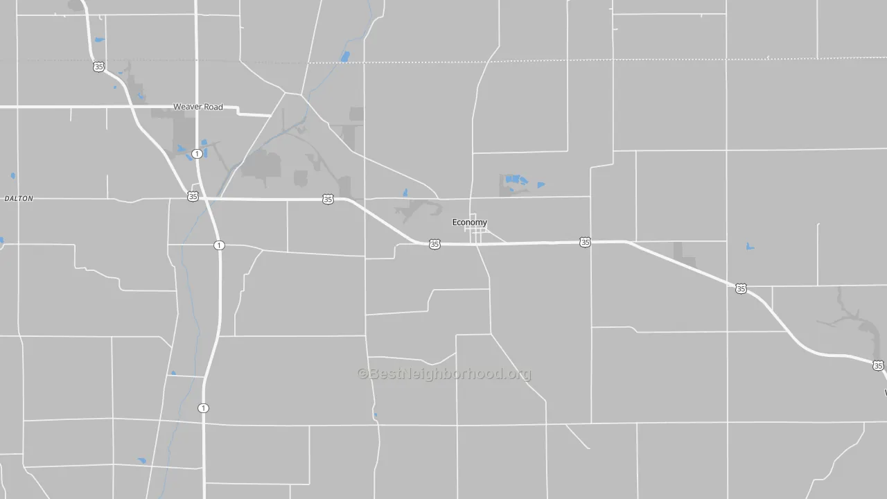 Transit Grade map of Economy, IN