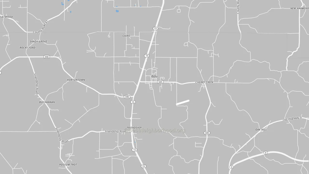 Transit Grade map of Ecru, MS