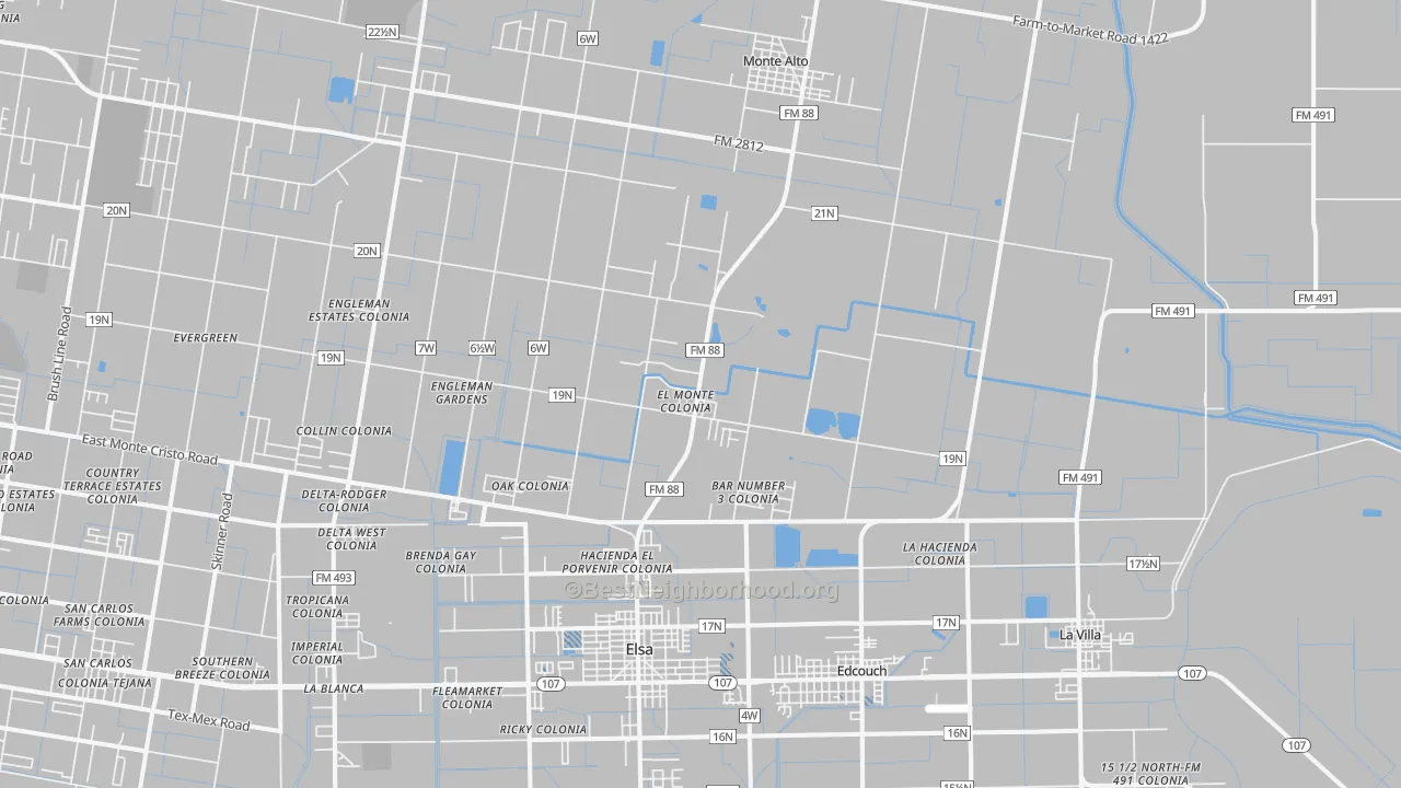 Transit Grade map of Edcouch, TX