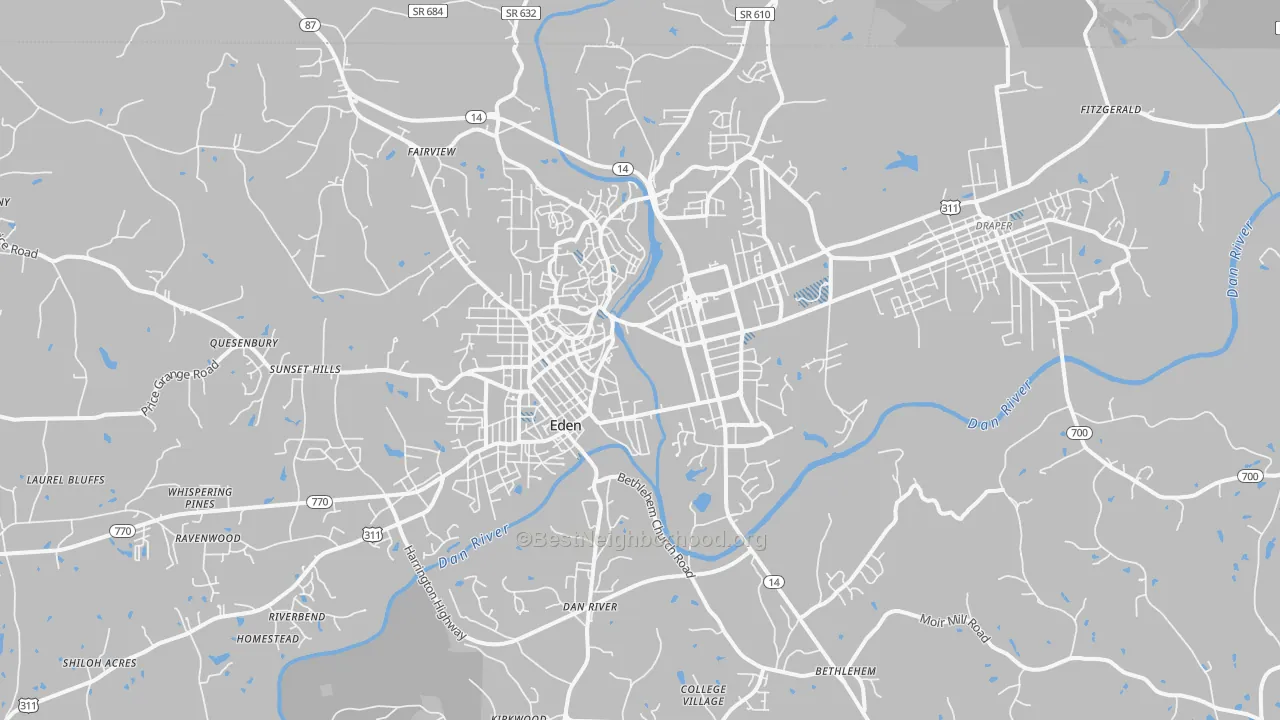 Transit Grade map of Eden, NC