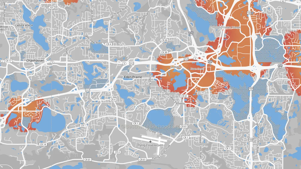 Transit Grade map of Eden Prairie, MN