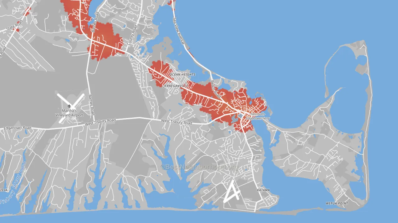 Transit Grade map of Edgartown, MA